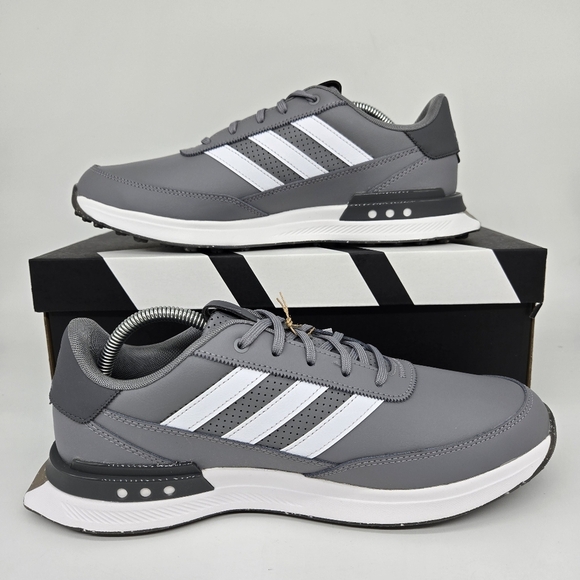 New adidas S2G 24 Leather Spikeless Golf Grey Cloud White Men's Shoes Size 10.5 - Picture 4 of 8